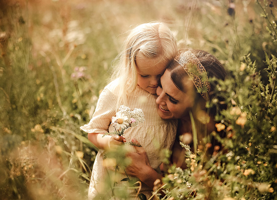 mor og datter blomster
